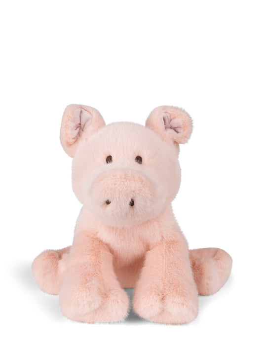 Kuscheltier Paddy Schwein in Pink von Bon Ton Toys – 25 cm, recycelter Plüsch, Frontansicht, Nohna