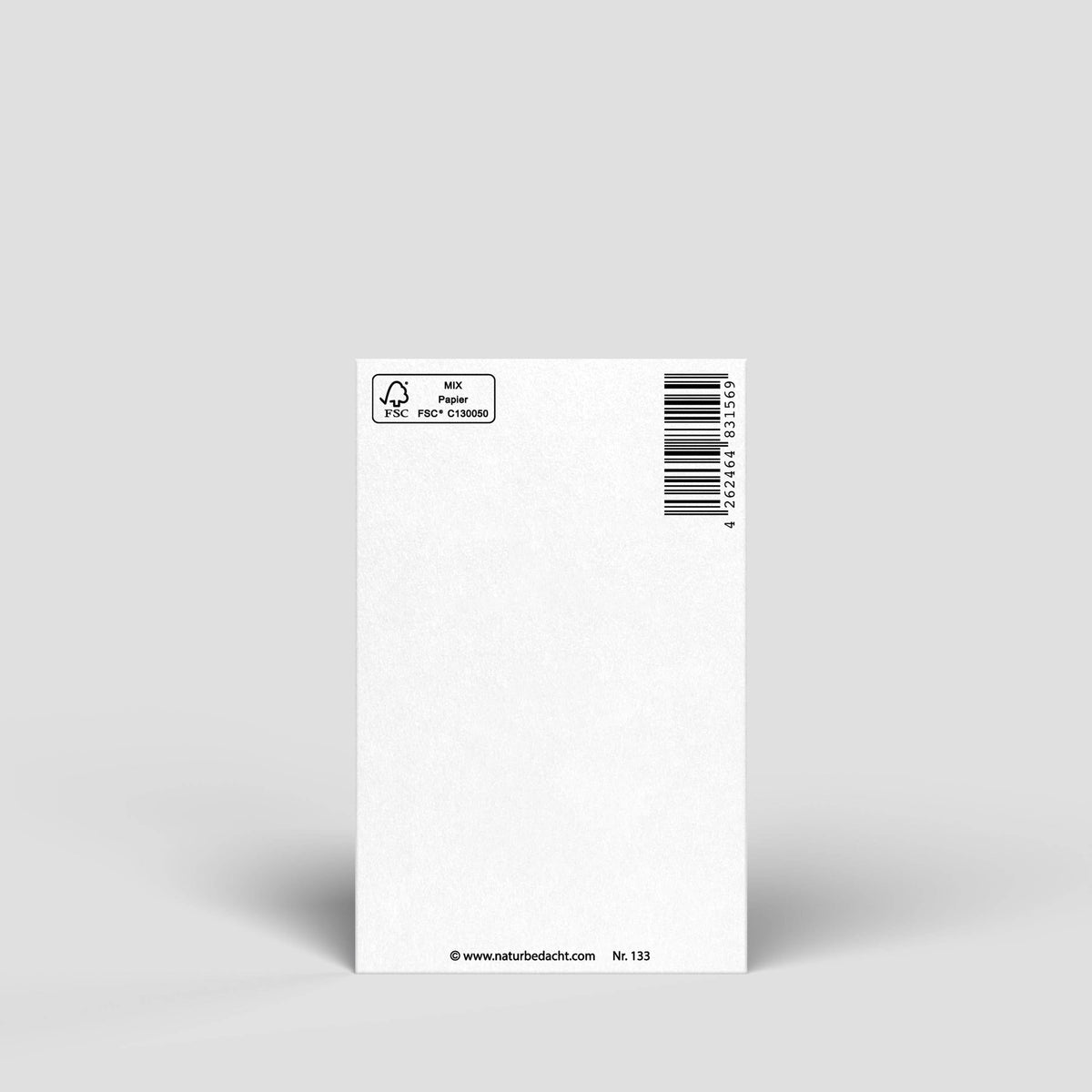 Midikarte Zahl 3 von Naturbedacht – 11 x 7 cm, FSC-zertifiziert, hergestellt in Deutschland, Rückseite, Nohna
