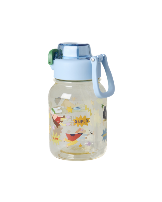 Kinder Trinkflasche Hero Print von RICE by RICE in Blau – Nohna