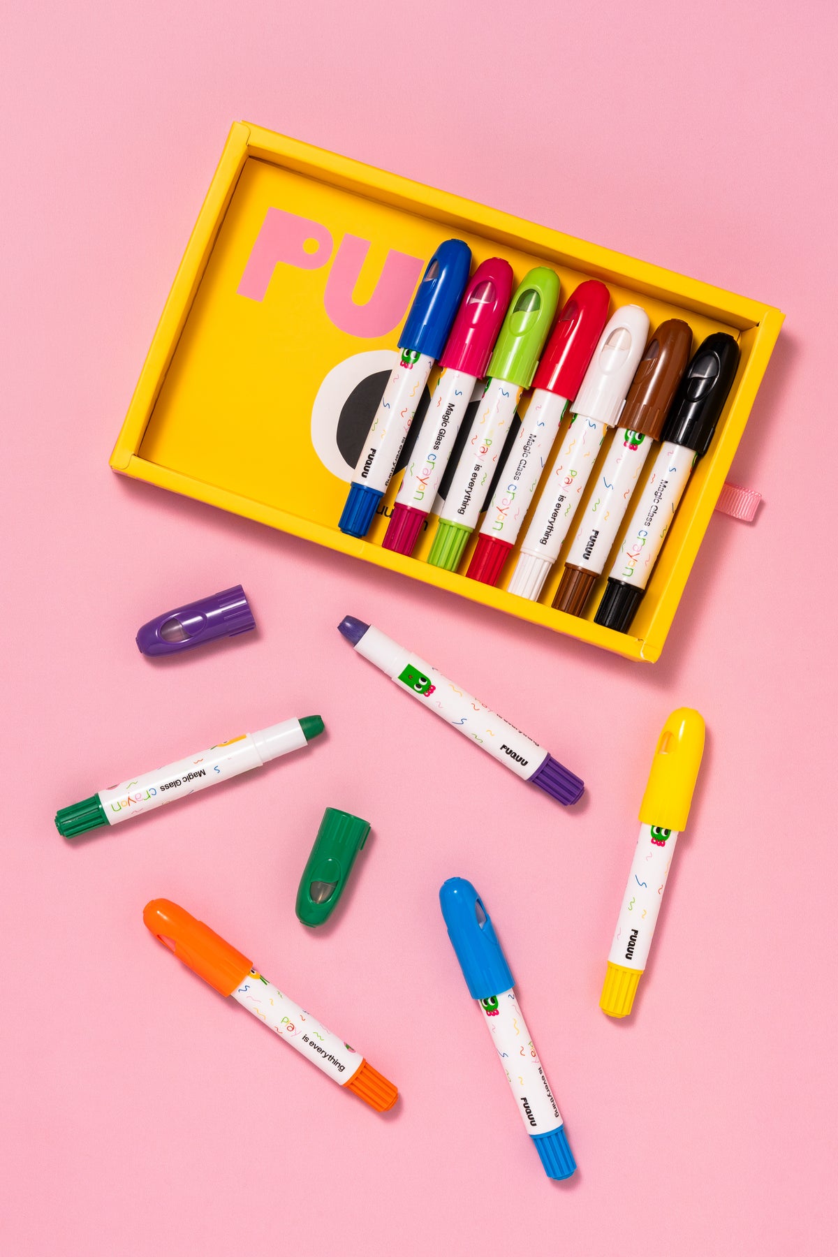 Magic Glass Crayons 12 Glasmalstifte von puquu – Lieferumfang - Nohna