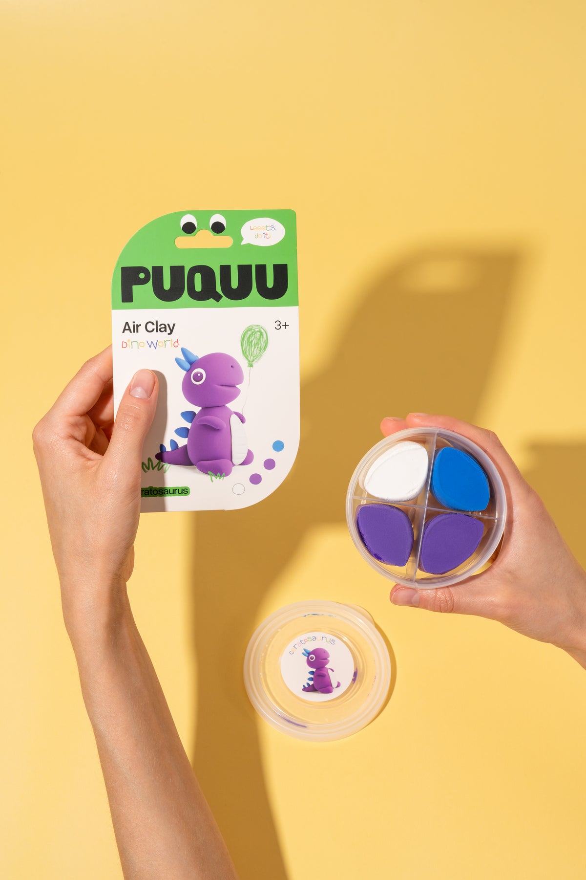Air Clay Lufttrocknende Knete von puquu in 5 Motiven – Ceratosaurus - CE zertifiziert, Nohna
