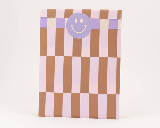Flachbeutel Bold Stripes Groß Zimt Rosa von Liebevoll verpackt – Nohna