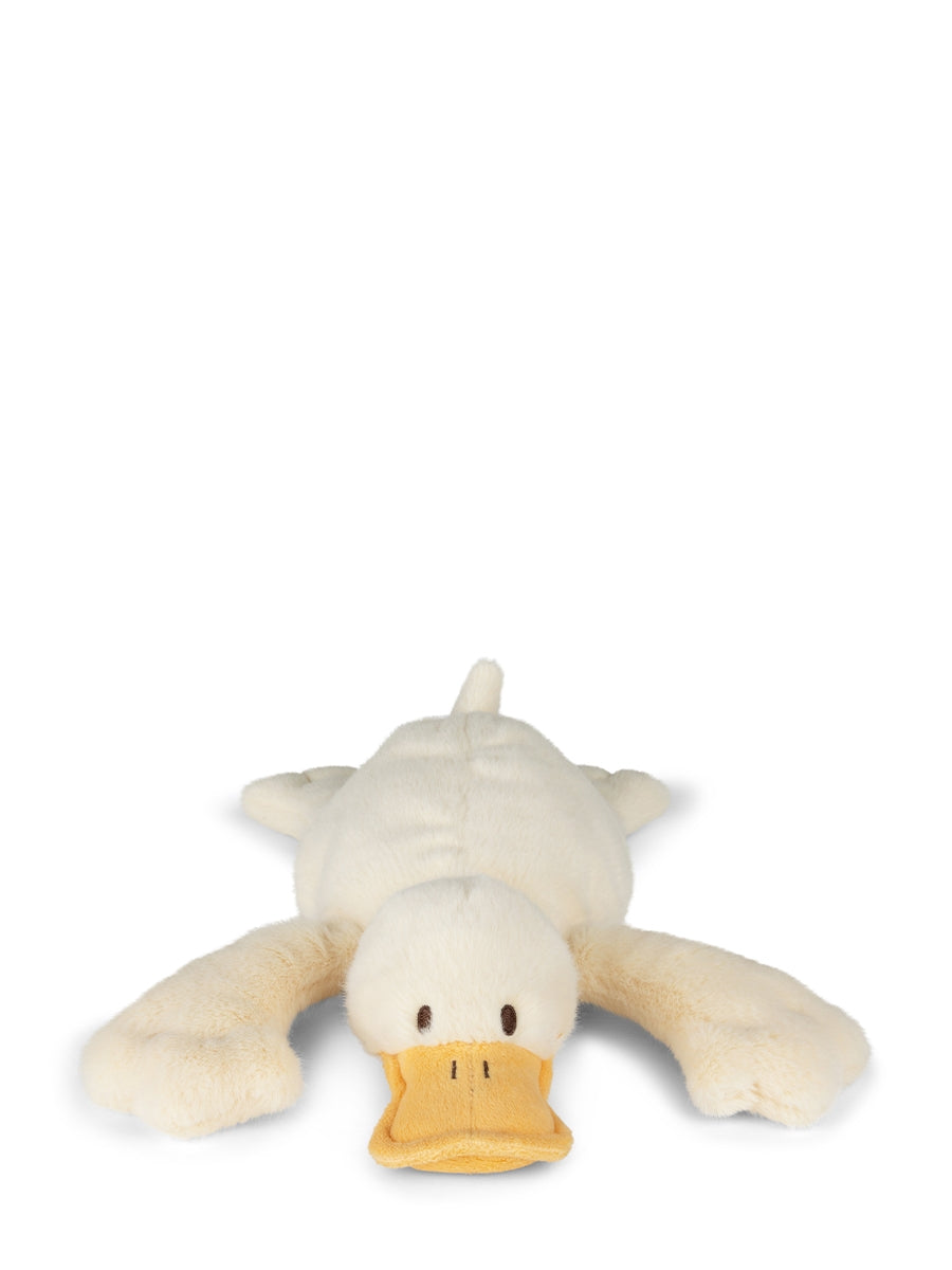 Kuscheltier Deedee Ente in Gelb von Bon Ton Toys – 33 cm, recycelter Plüsch, Frontansicht - Nohna