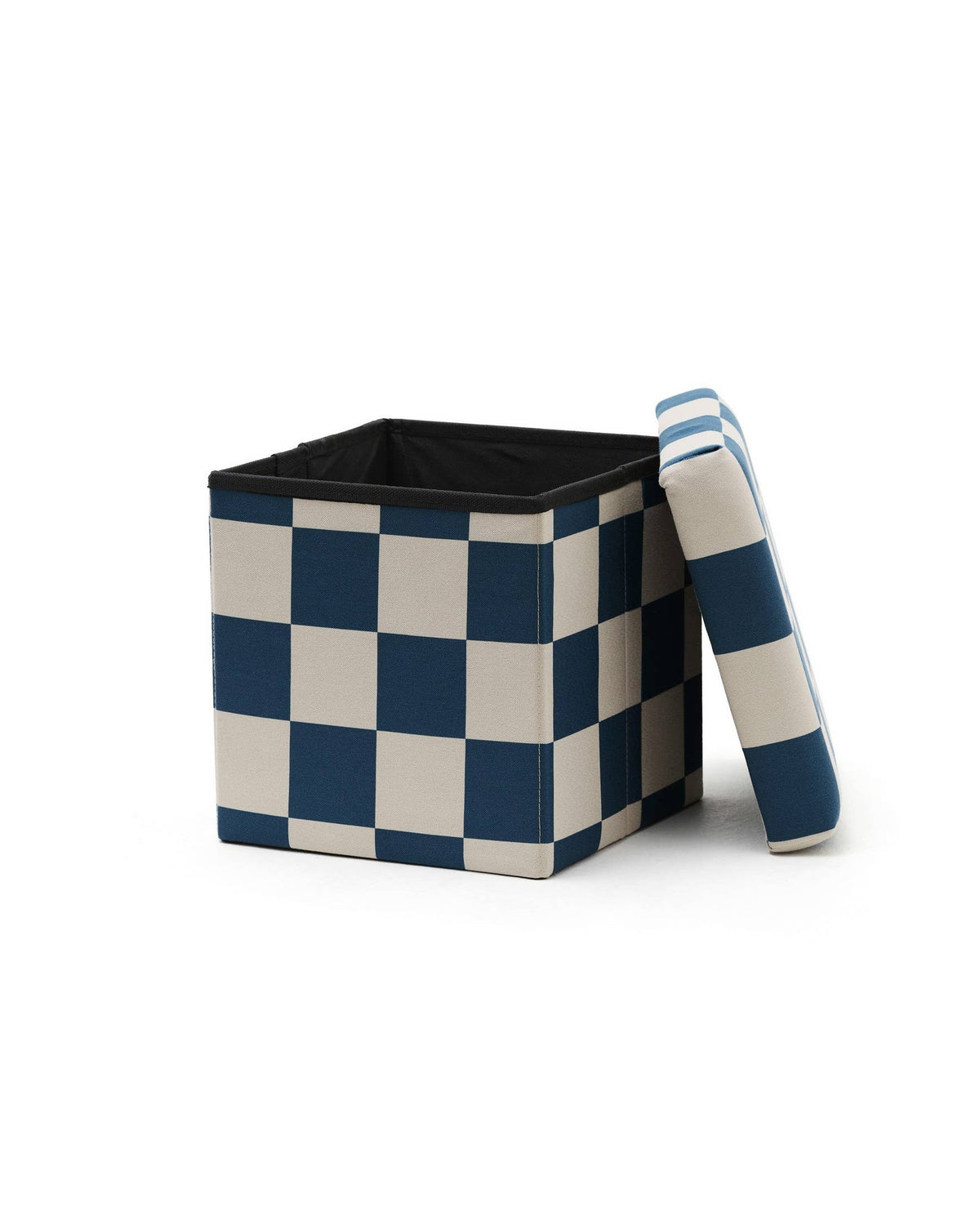 Sitzhocker mit Stauraum in Blaugrün von Kids Concept – geöffnet - Nohna