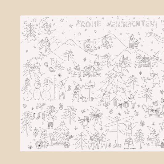 Ausmal-Adventskalender Wichtel DIN A1 von HannahsFirlefanz – Nohna