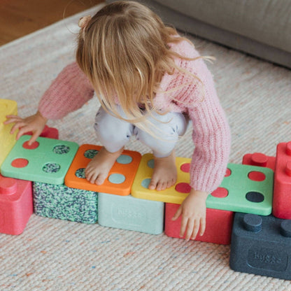 XXL Bausteine Starter-Set FARVESPIL von bygge in bunten Farben – 12 Teile, Nohna