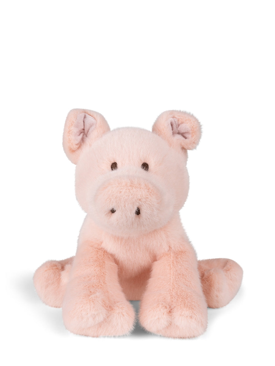 Kuscheltier Paddy Schwein in Pink von Bon Ton Toys – 25 cm, recycelter Plüsch, Frontansicht, Nohna