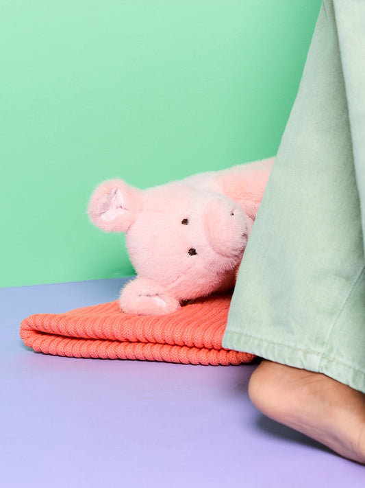 Kuscheltier Paddy Schwein in Pink von Bon Ton Toys – 25 cm, recycelter Plüsch, Nohna