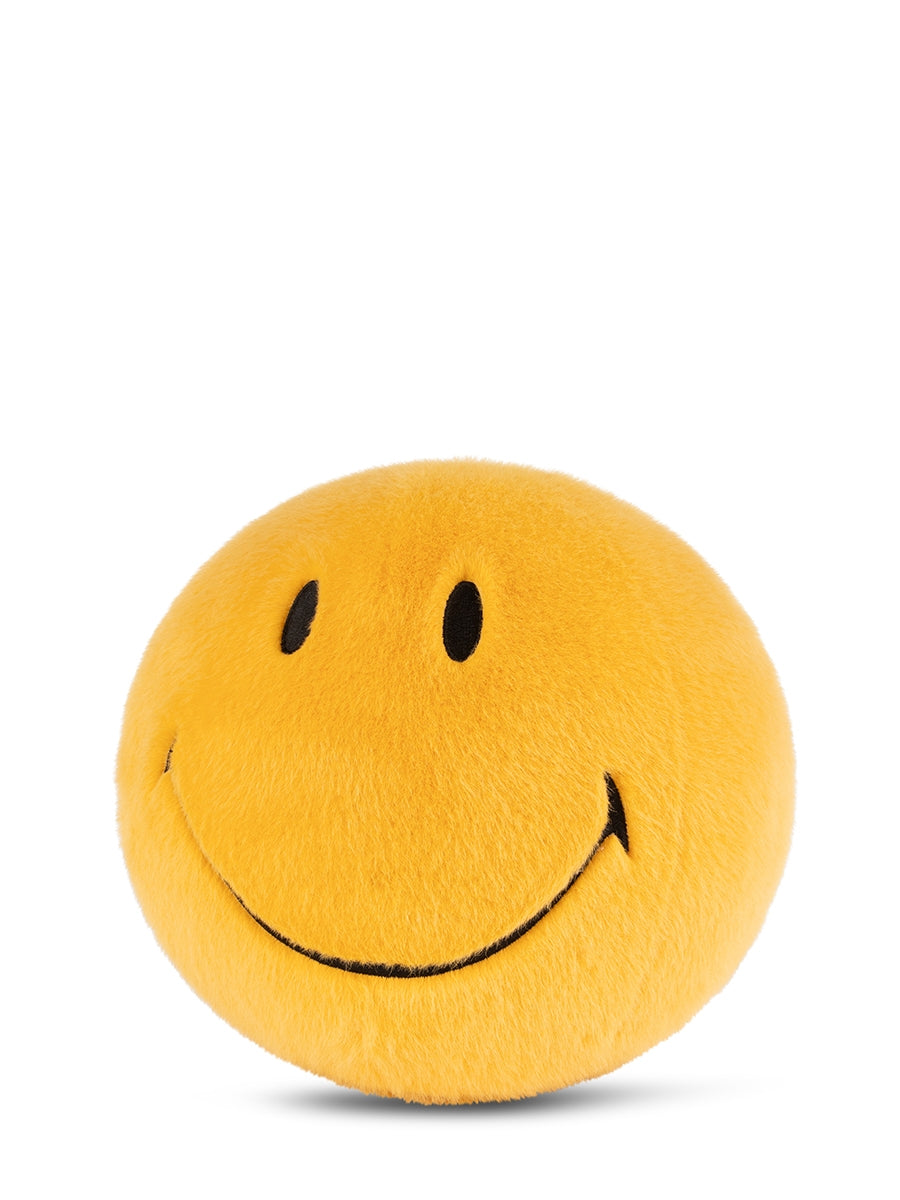Smiley Kuscheltier Fuzzy in Gelb von Bon Ton Toys – 23 cm, recycelter Plüsch, Seitenansicht, Nohna