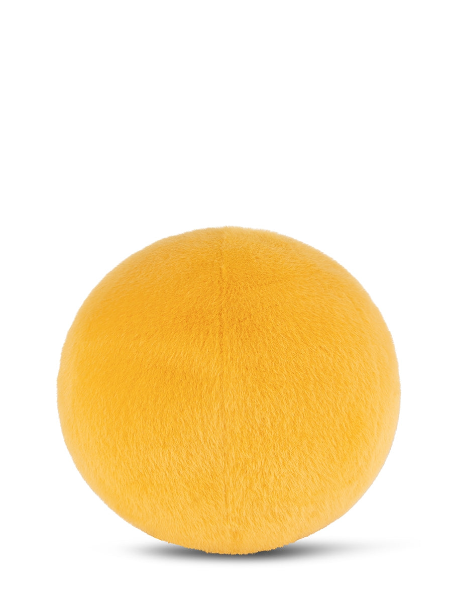 Smiley Kuscheltier Fuzzy in Gelb von Bon Ton Toys – 23 cm, recycelter Plüsch, Rückansicht, Nohna