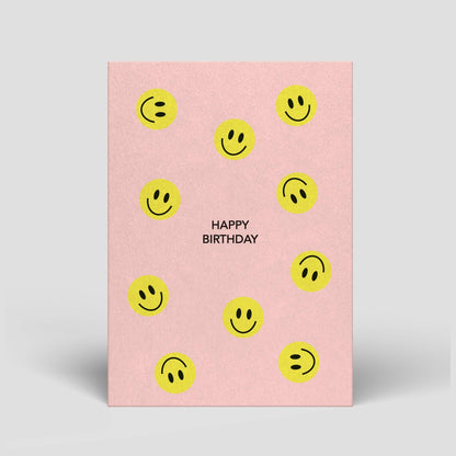 Postkarte Geburtstag Smileys von Naturbedacht – FSC-zertifiziert, Vorderseite, Nohna