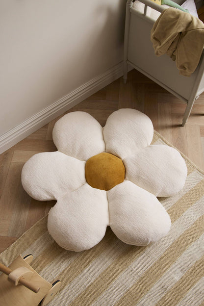 Bodenkissen Blume in Blumenform von kids concept – Sherpa & Velours - Draufsicht - Nohna