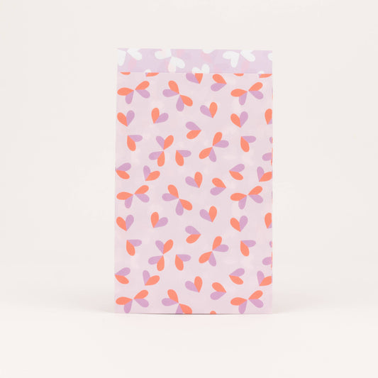 Flachbeutel Butterfly Hearts Mini in Flieder von Liebevoll verpackt – Detailansicht, Nohna