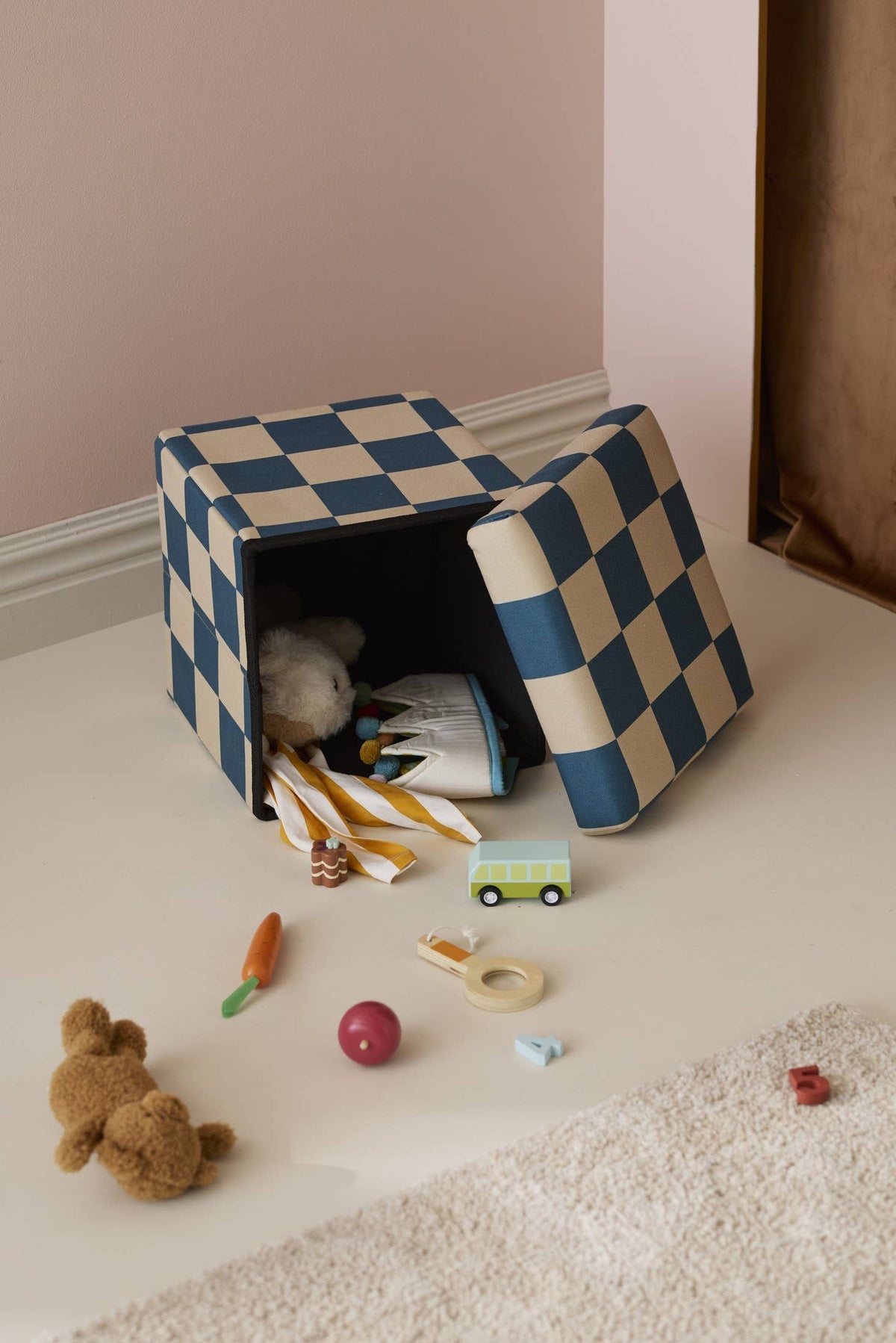 Sitzhocker mit Stauraum in Blaugrün von Kids Concept – Spielzeug - Nohna
