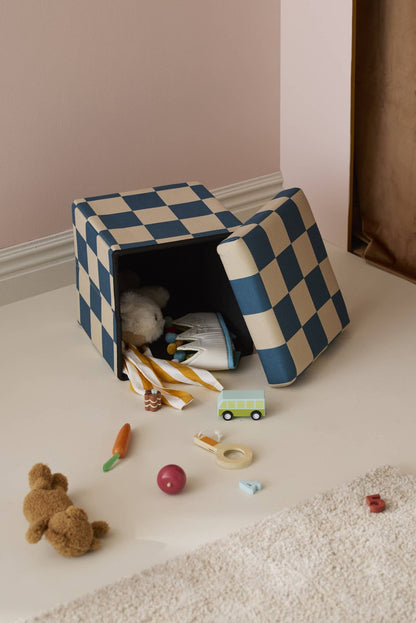 Sitzhocker mit Stauraum in Blaugrün von Kids Concept – Spielzeug - Nohna