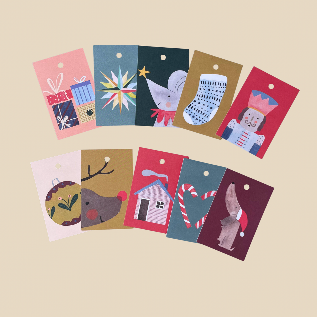 Geschenkanhänger Weihnachten Aquarell Set von HannahsFirlefanz – 10 Stück, Nohna
