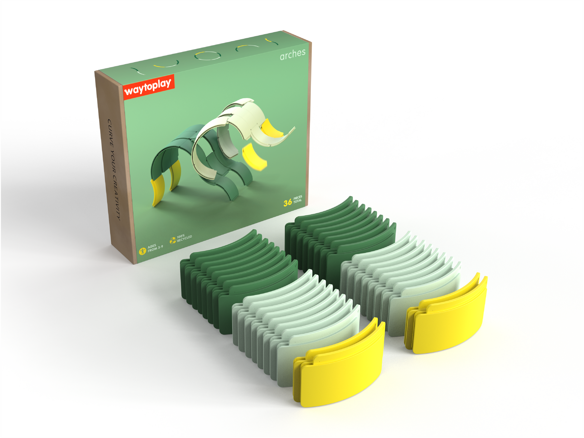 Arches Creator Set von waytoplay mit 36 Bögen aus recyceltem Kunststoff – Nohna