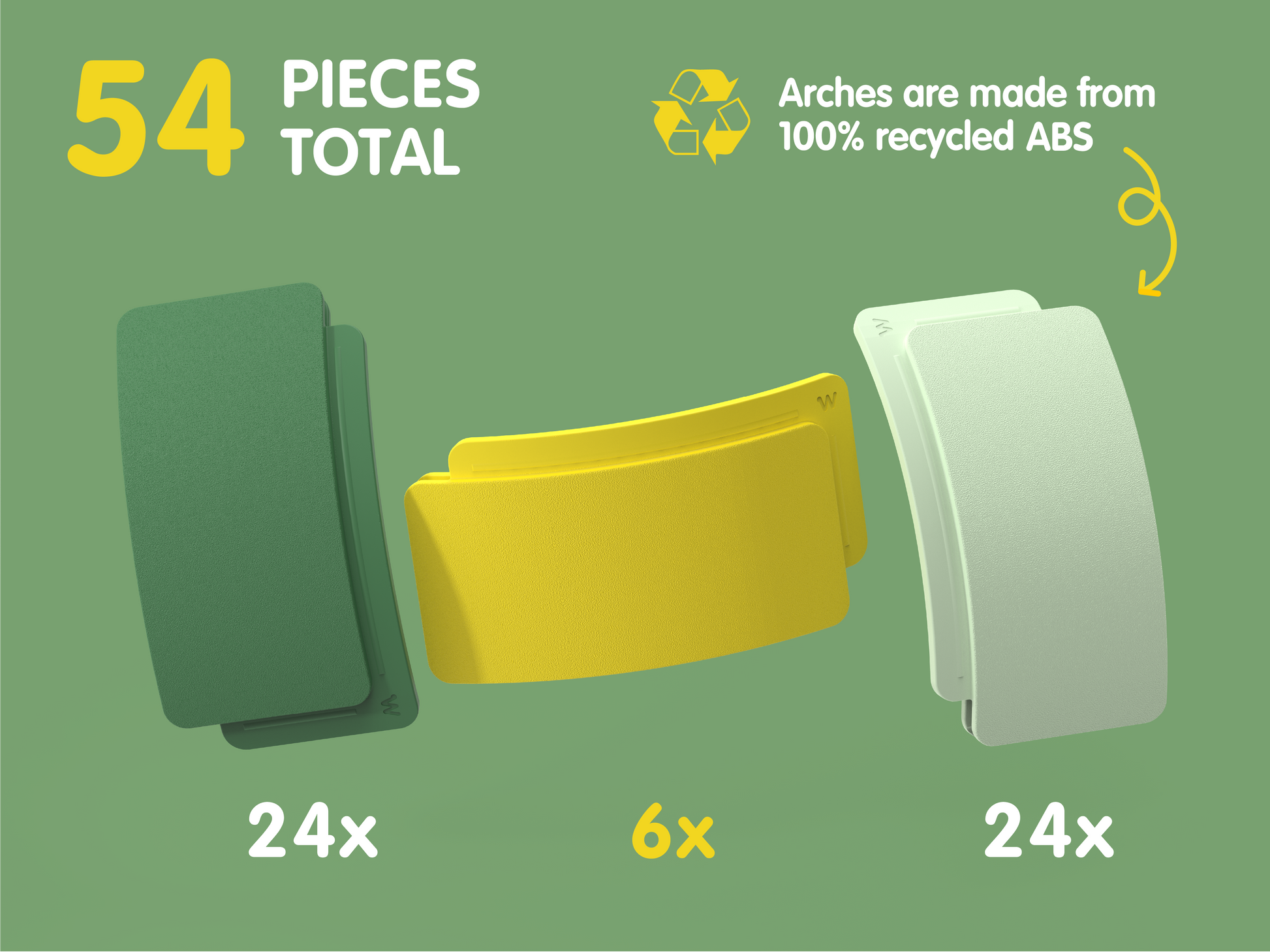Arches Builder Set von waytoplay mit 54 Bögen aus recyceltem Kunststoff – 54 Teile - Nohna