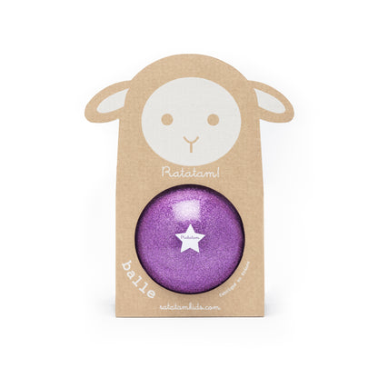 Glitzerball 10 cm von Ratatam in Violett –  Verpackung - Nohna