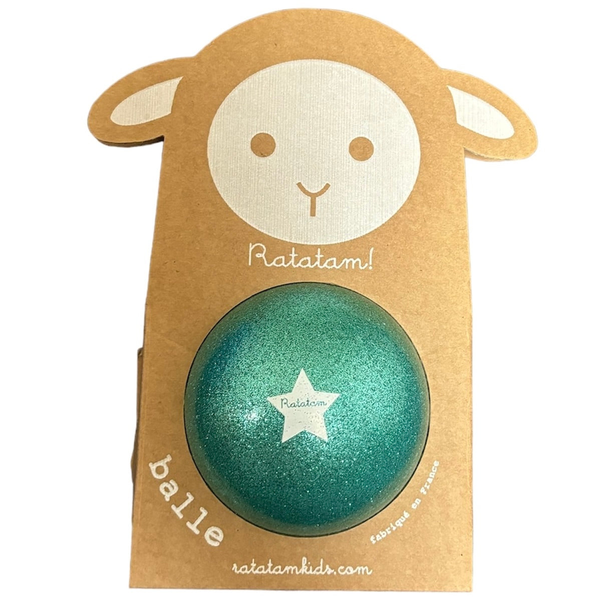 Glitzerball 10 cm von Ratatam in Grün – Verpackung - Nohna