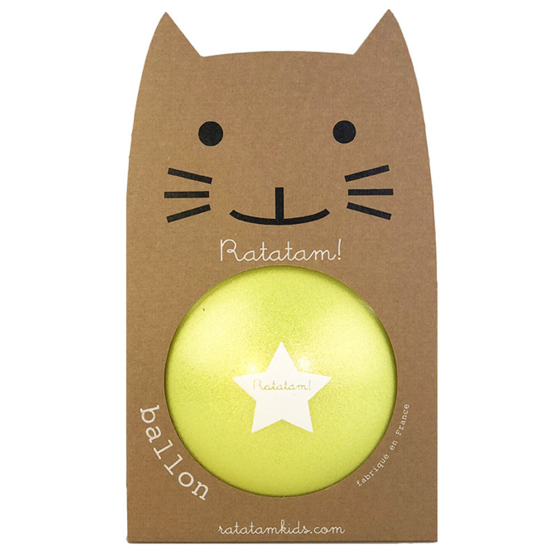 Glitzerball 22 cm von Ratatam in Gelb – Verpackung - Nohna