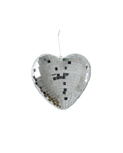 Herz Discokugel in Silber von RICE by RICE – Nohna