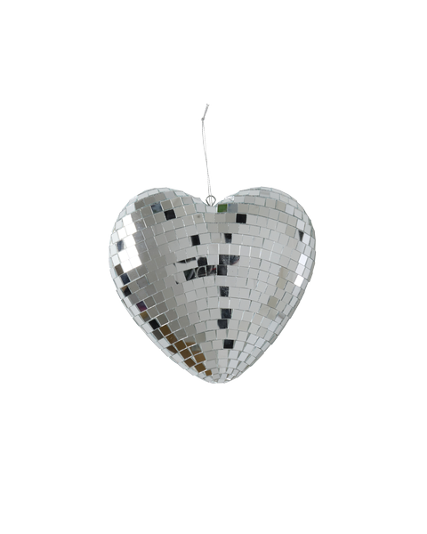 Herz Discokugel in Silber von RICE by RICE – Nohna