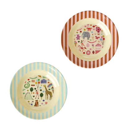 Kinder Schüssel Fun Fair Print von RICE by RICE in Mint & Pink – Nohna
