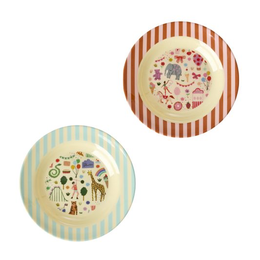 Kinder Schüssel Fun Fair Print von RICE by RICE in Mint & Pink – Nohna