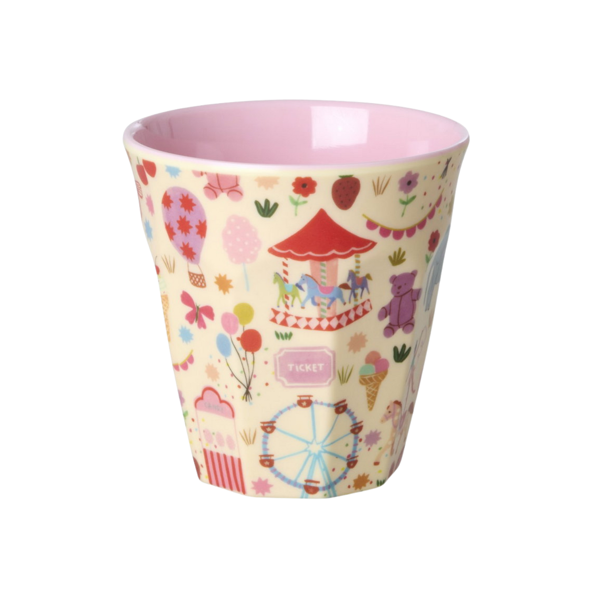 Kinderbecher Fun Fair Print von RICE by RICE in Pink – Nohna