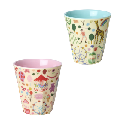 Kinderbecher Fun Fair Print von RICE by RICE in Mint & Pink – Nohna