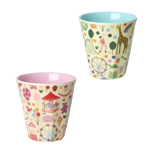 Kinderbecher Fun Fair Print von RICE by RICE in Mint & Pink – Nohna