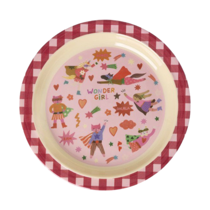 Kinder Teller von RICE by RICE in Hero Pink – Nohna