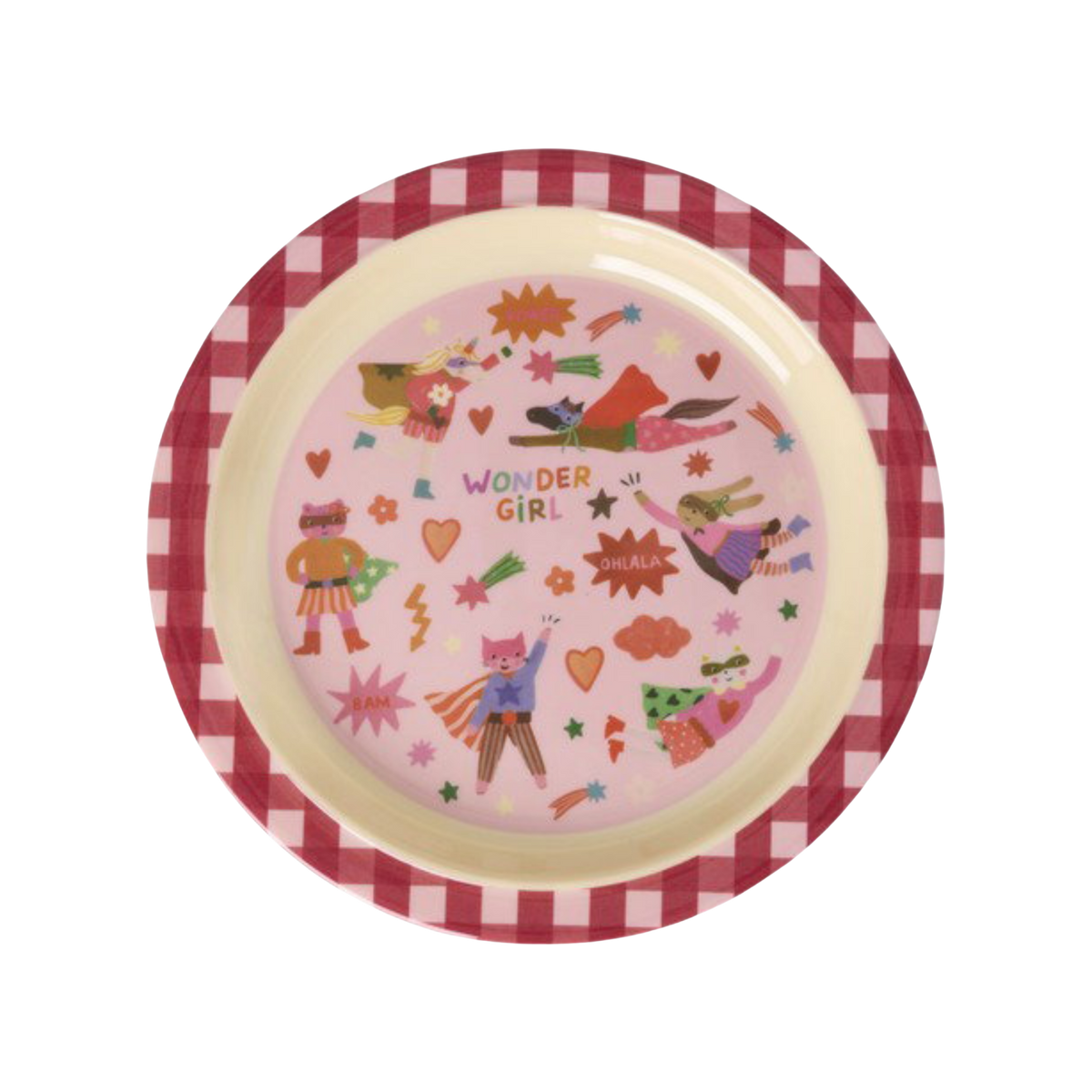 Kinder Teller von RICE by RICE in Hero Pink – Nohna