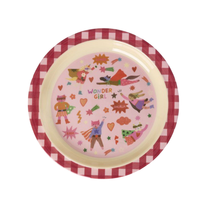 Kinder Teller von RICE by RICE in Hero Pink – Nohna