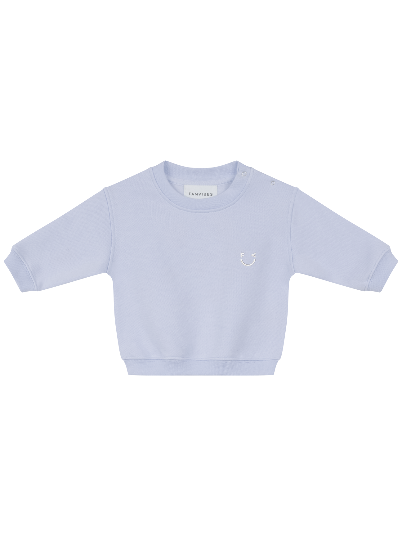 GOOD DAY Sweatshirt Baby & Kids in Pastellblau mit Statement-Print - Baby Frontansicht – Nohna