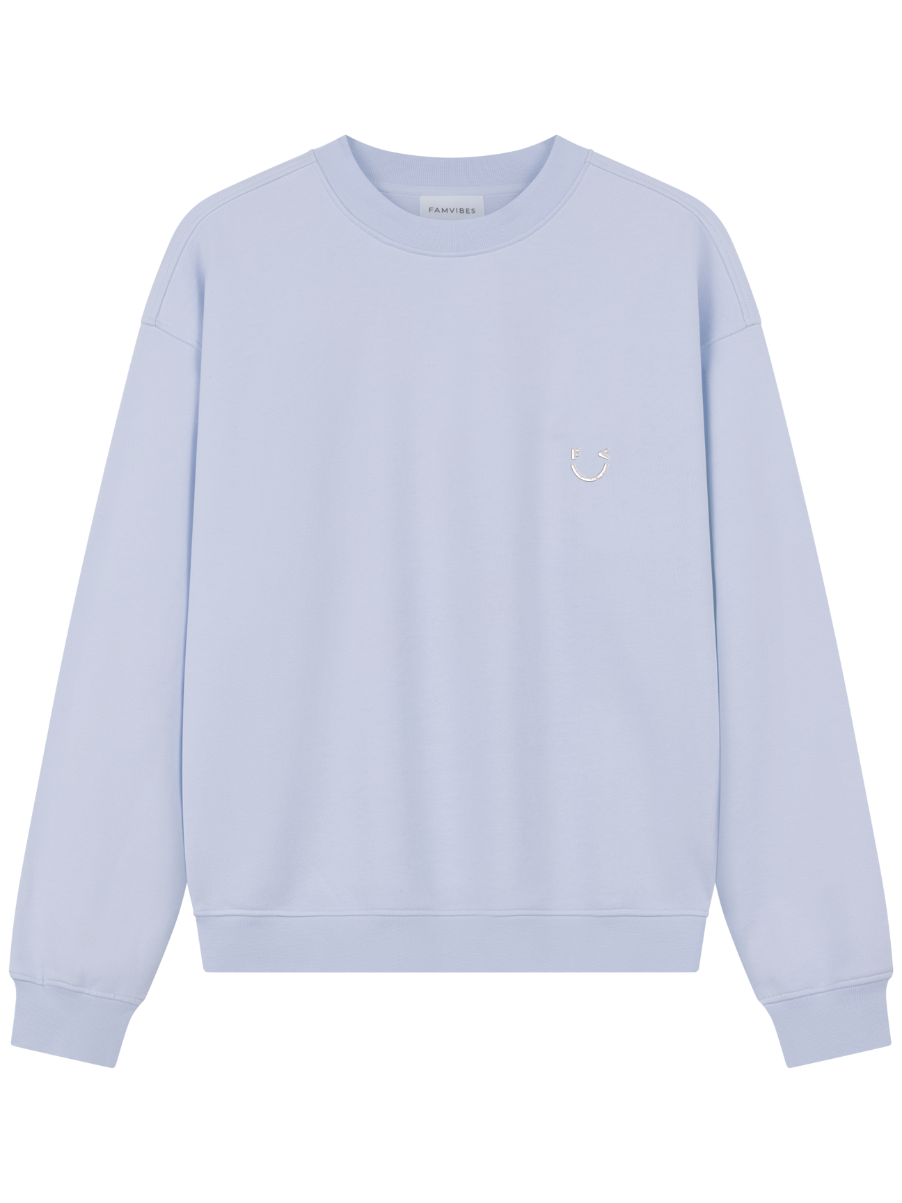 GOOD DAY Sweatshirt Unisex in Pastellblau mit Statement-Print – Frontansicht - Nohna