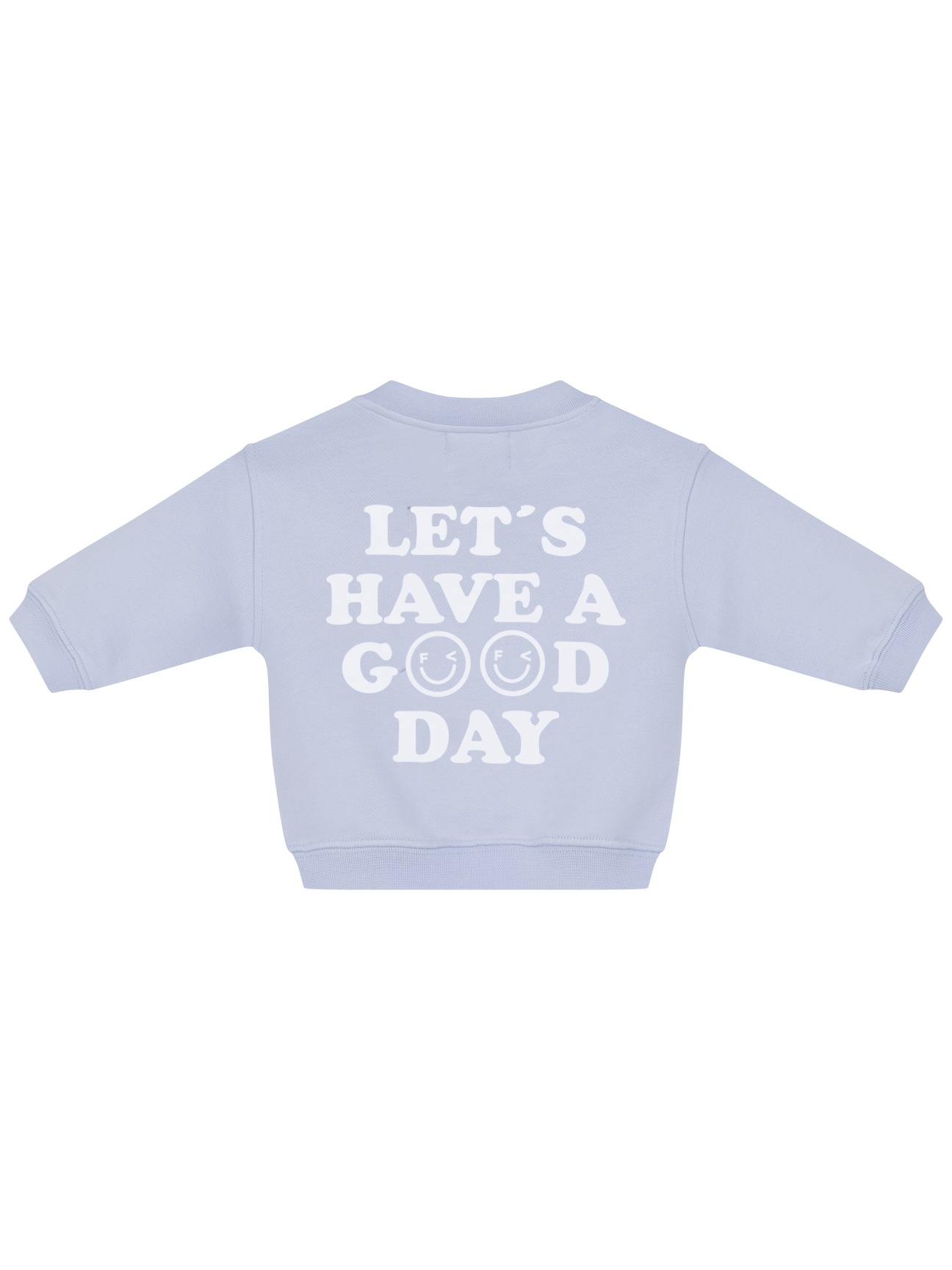 GOOD DAY Sweatshirt Baby & Kids in Pastellblau mit Statement-Print - Baby Rückansicht – Nohna