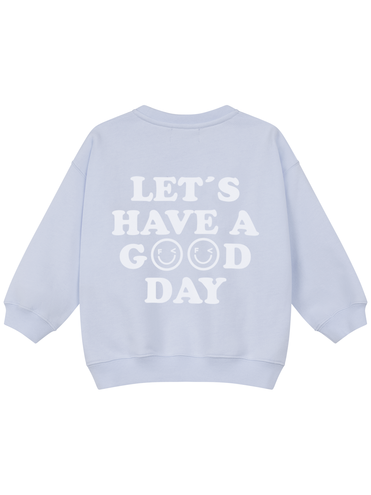 GOOD DAY Sweatshirt Baby & Kids in Pastellblau mit Statement-Print - Kids Rückansicht – Nohna
