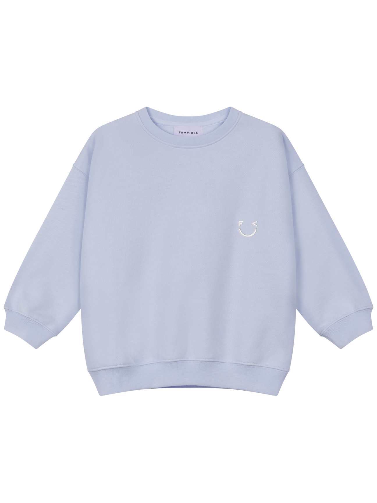 GOOD DAY Sweatshirt Baby & Kids in Pastellblau mit Statement-Print - Kids Frontansicht – Nohna