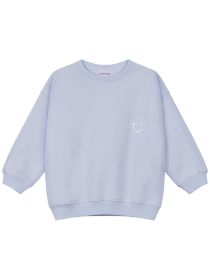 GOOD DAY Sweatshirt Baby & Kids in Pastellblau mit Statement-Print - Kids Frontansicht – Nohna