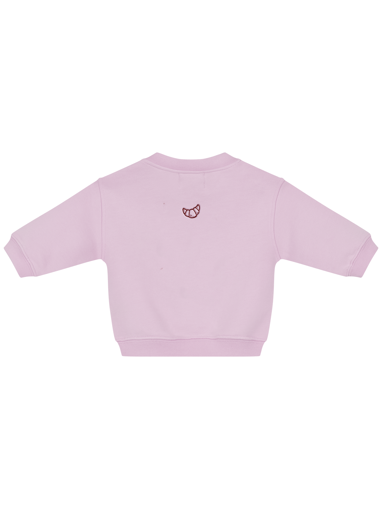 SNACKS ONLY Sweatshirt Baby & Kids in Pastellrosa mit Print und Croissant-Motiv –  Rückansicht Baby - Nohna