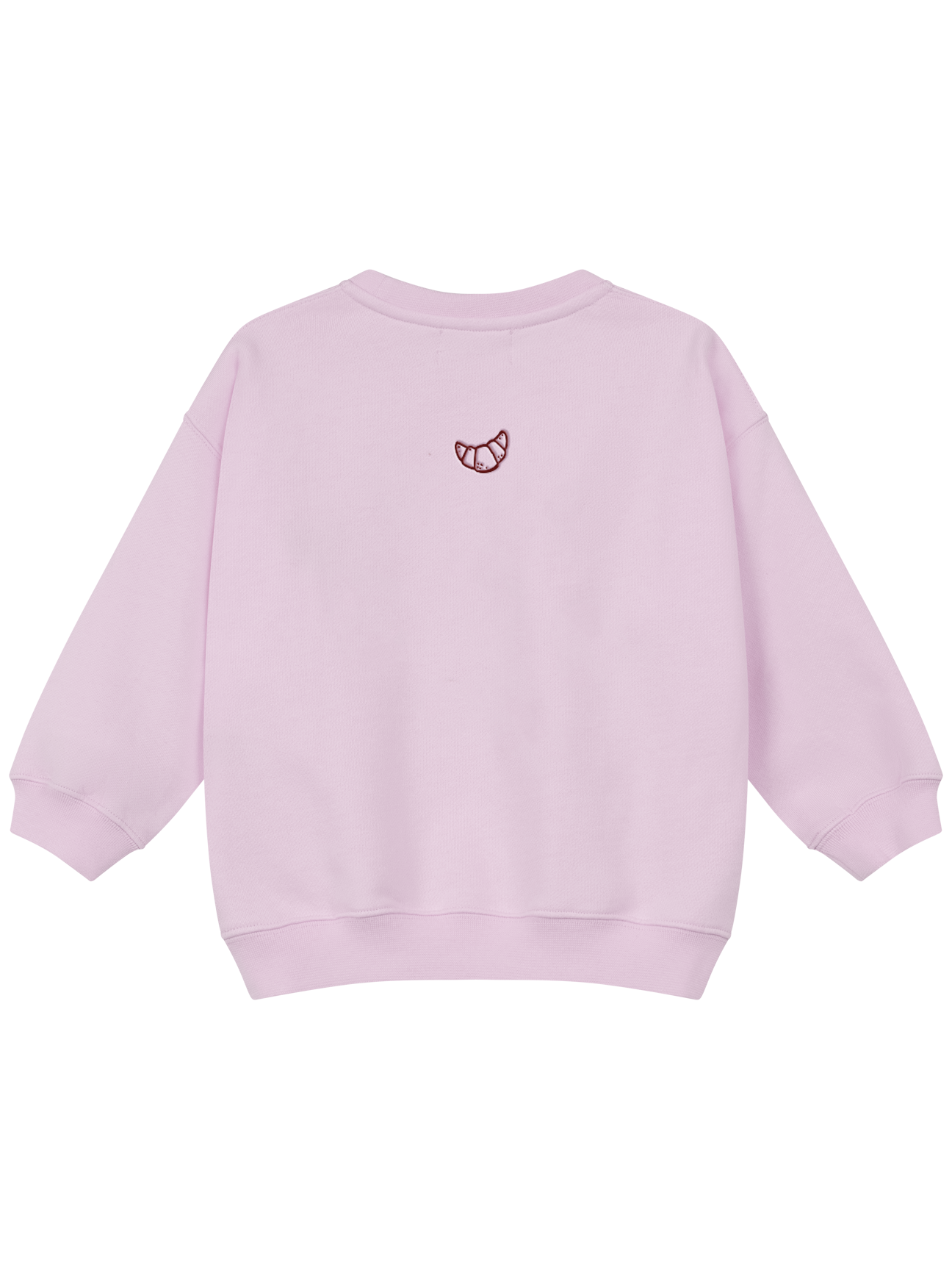 SNACKS ONLY Sweatshirt Baby & Kids in Pastellrosa mit Print und Croissant-Motiv – Rückansicht Kids - Nohna