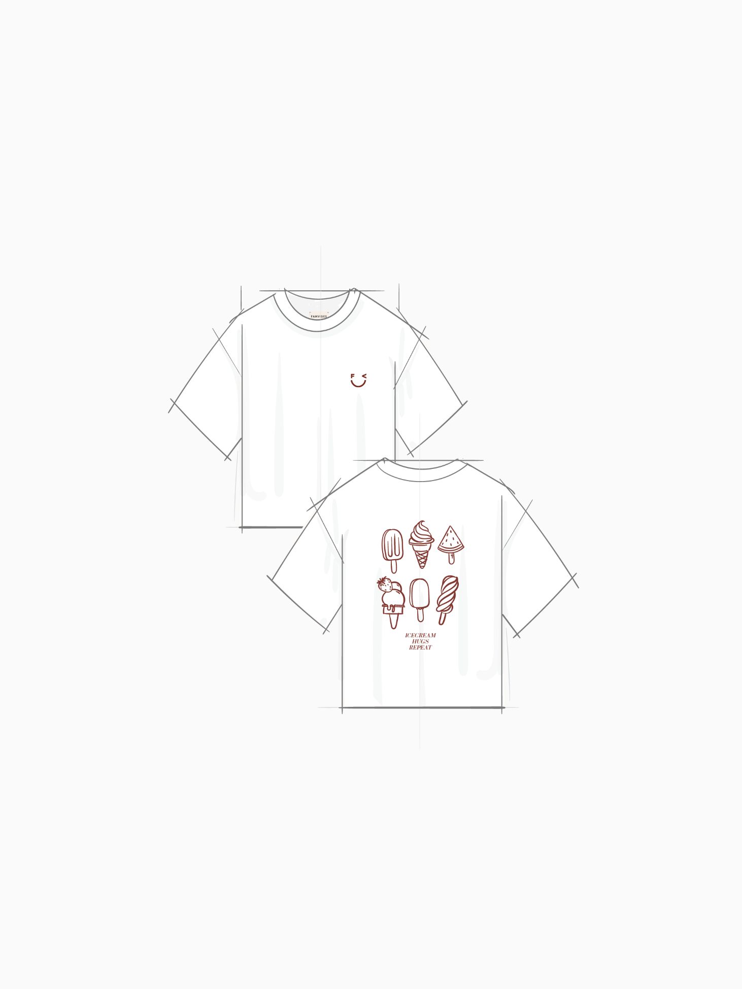 Icecream Shirt Baby & Kids in Burgundy mit Backprint – Nohna