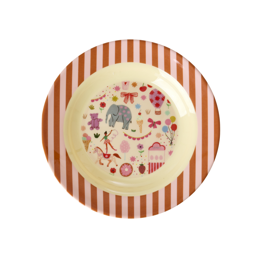 Kinder Schüssel Fun Fair Print von RICE by RICE in Pink  – Nohna