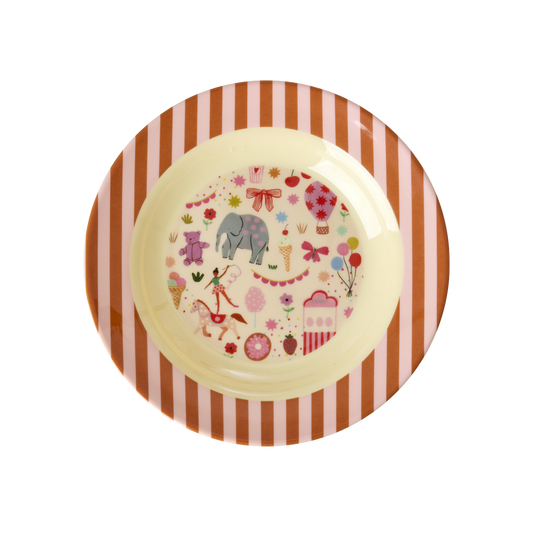 Kinder Schüssel Fun Fair Print von RICE by RICE in Pink  – Nohna