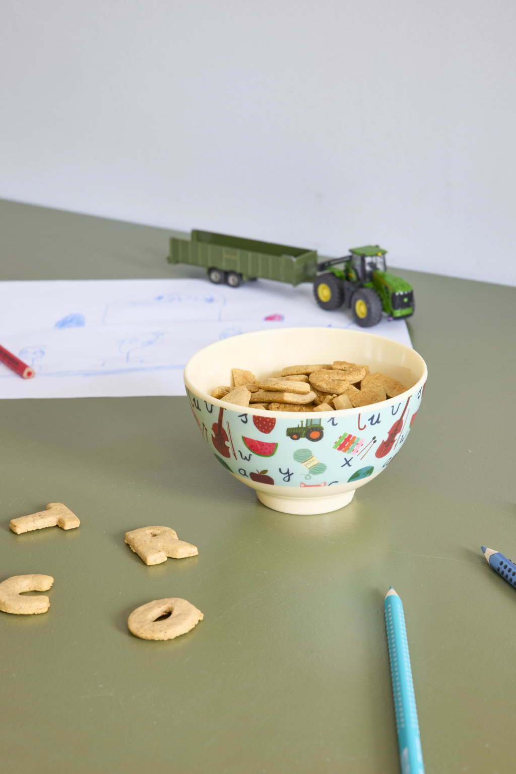 Kinder Schüssel Klein ABC-Design von RICE by RICE in Blau – Kekse - Nohna
