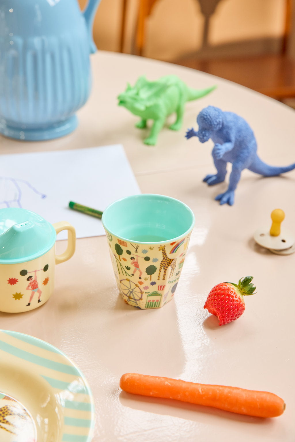 Kinderbecher Fun Fair Print von RICE by RICE in Mint – Tisch - Nohna