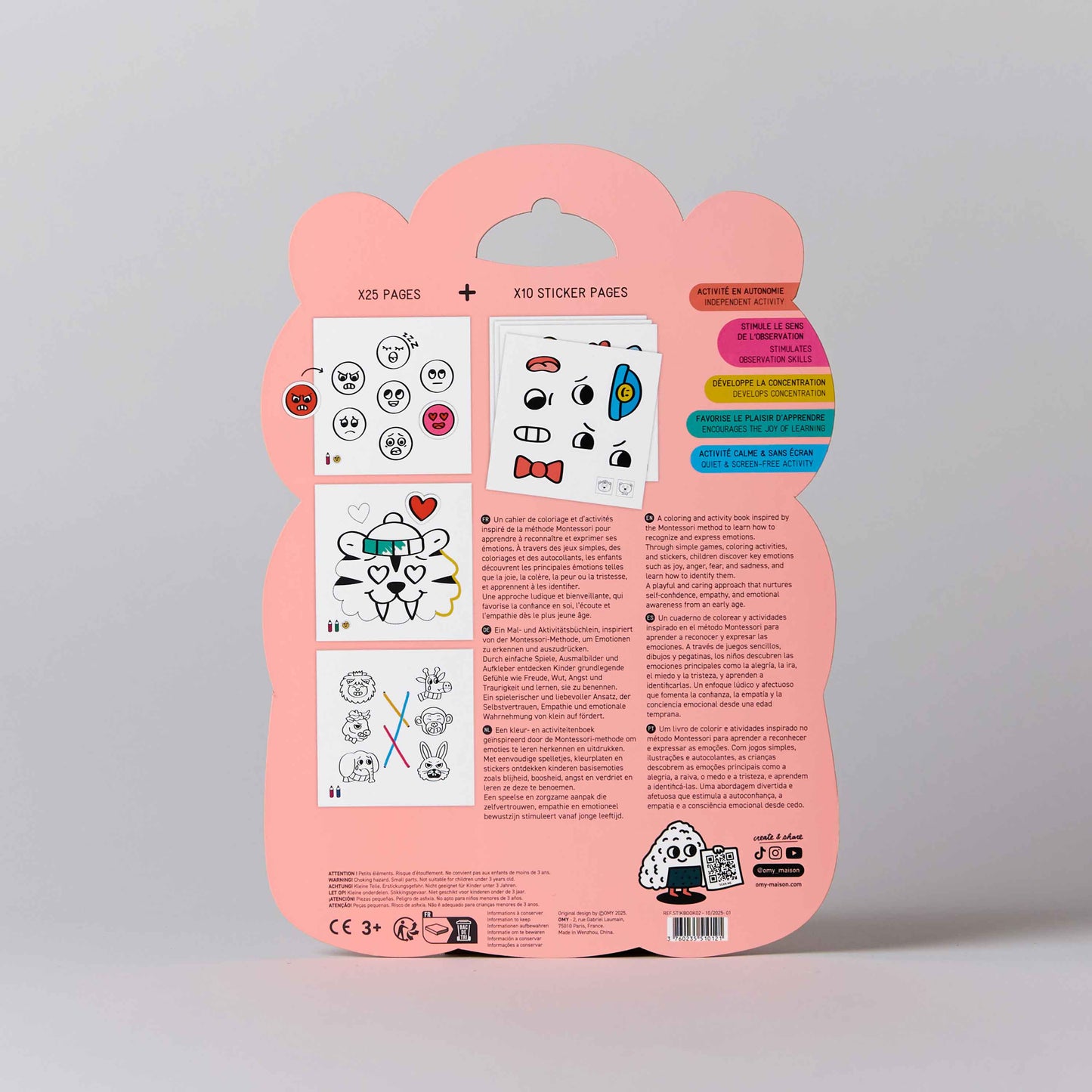 Montessori Stickerbuch Emotionen von OMY für Kinder ab 3 Jahren - Inhalt – Nohna