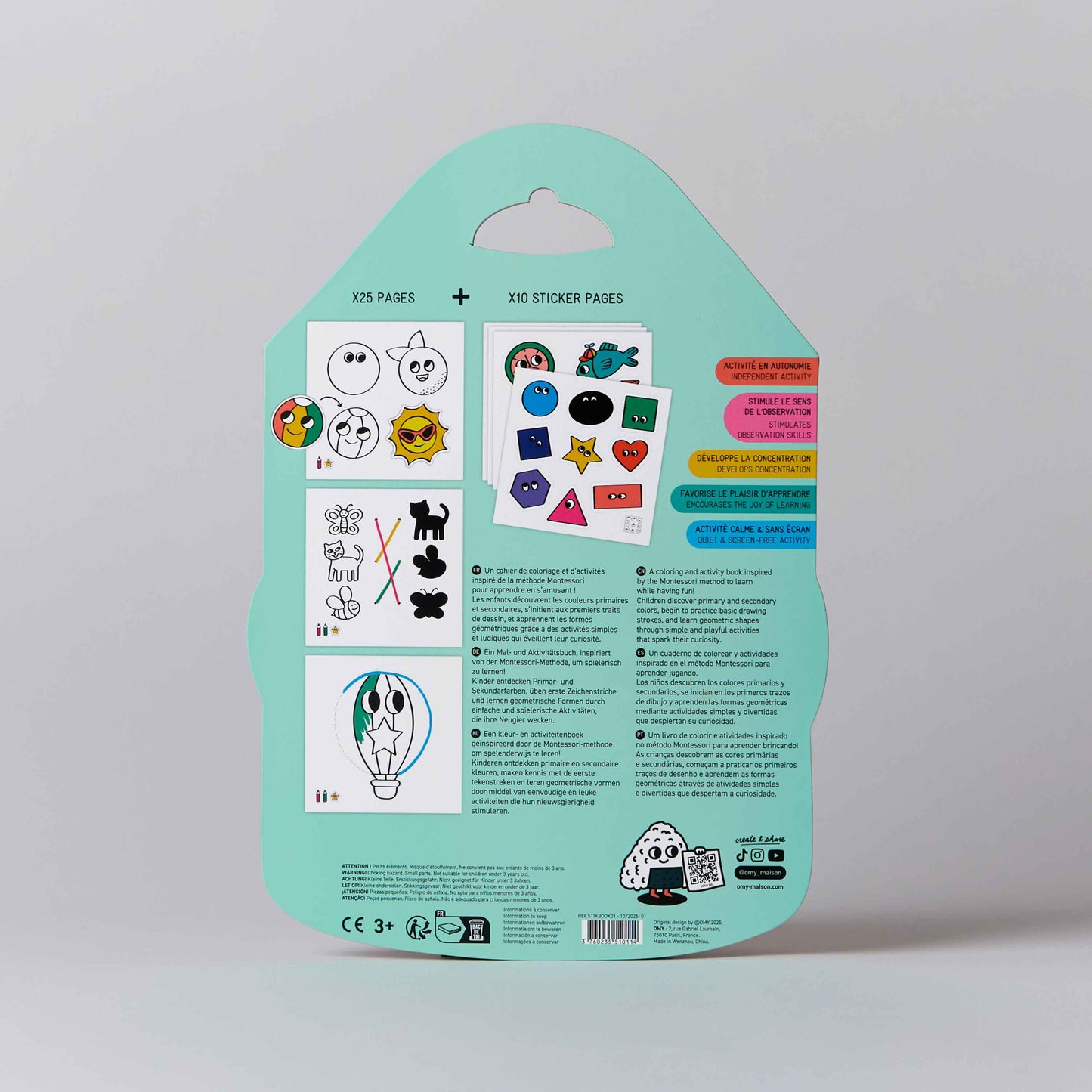 Montessori Stickerbuch Geometrische Formen von OMY für Kinder ab 3 Jahren - Inhalt -  Nohna
